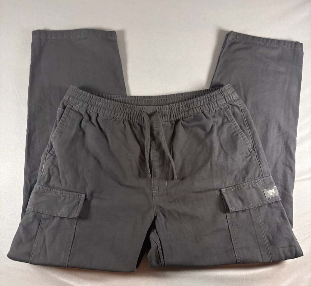 Vans Range Elastic Baggy Tapered Fit Cargo Skate Pants, Mens Large, Black